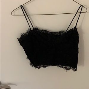Black lacy crop top